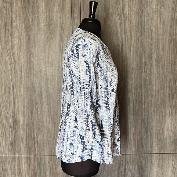JM Collection linen button down blouse - Picture 3 of 14